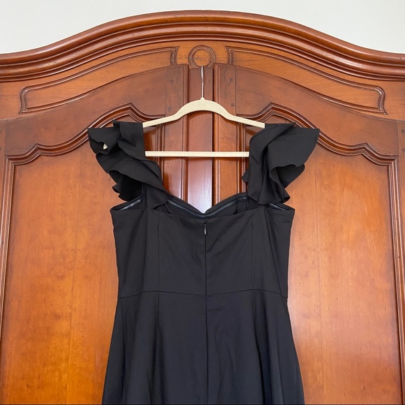 NWT Shoshanna Midnight Dixie Ruffle Midi Dress in Black | Size 12 - Picture 7 of 12